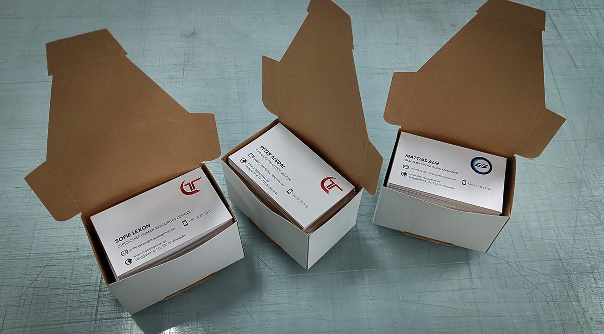 Visitkort till Tracon Group och Drone Solutions - Reklamhuset RINK